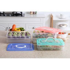 Polywise 冰川手提收納盒 三層冰箱保鮮盒 堆疊式收納, 紅