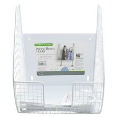 SPECTRUM 壁掛式熨衣板支架帶籃子, 1個, 白色的