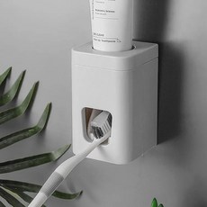 MINONO 自動擠牙膏器 浴室壁掛收納, White