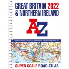 Great Britain A-Z Super Scale Road Atlas 2022 Spiral, Geographers' A-Z Map Compan..., 英文, 螺旋裝訂