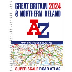 (英文圖書) Great Britain A-Z Super Scale Road Atlas 2024 (A3 Spiral) Spiral, Geographers' A-Z Map Compan..., 英文, 螺旋裝
