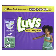 Luvs 防漏柔軟黏貼型尿布, 64片, 第6階段
