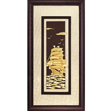 開運陶源 雅鑑鑫品 高昇系列 一帆風順 帆船 純金金箔畫 81 x 42cm, 詳見包裝