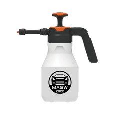 MASW 噴蠟職人金屬拉桿噴壺 送量杯 1.5L - 輕鬆噴灑 均勻覆蓋 清潔好幫手, 白色, 黑色, 橙色, 1個