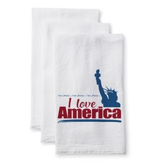 Sullivans 喇叭形麻袋毛巾我愛美國廚房十字, 1個, 白色的