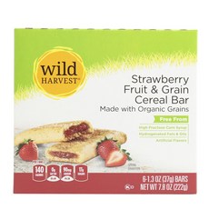 Wild Harvest Wild Harvest草莓水果與穀物麥片棒, 6入, 37g