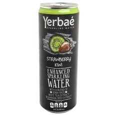 Yerba Mate 增強型蘇打水 草莓獼猴桃 無麩質 無糖, 1個, 355毫升