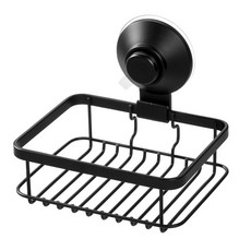 iDESIGN Everett 推鎖吸盤 肥皂盤, 1個, 啞光黑