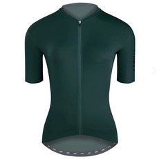 BAISKY百士奇 夏季自行車衣女款空力短車衣 潔淨II 墨綠色 - 女性自行車上衣