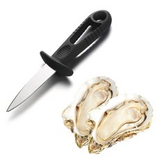 BO雜貨 不銹鋼生蠔刀 海鮮扇貝撬刀 開牡蠣起子 貝殼蚌耗扇貝刀 生蠔專用工具 廚房工具 燒烤專用, 黑色, 1個