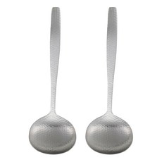 NichiNichidougu 和風鎚目紋不鏽鋼迷你湯匙, 2個, 銀