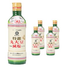 KIKKOMAN 龜甲萬 日本特選減鹽丸大豆生醬油, 5個, 450ml