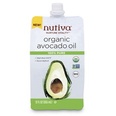 nutiva 特級初榨酪梨油, 純的, 1個, 355毫升