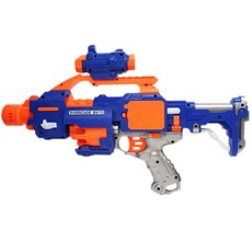 電動連發軟彈槍 可10連發 安全軟彈吸盤槍 (附電池) 海綿軟彈槍 玩具槍, 一盒入, 1個