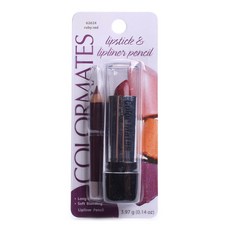 COLORMATES 唇膏與唇線筆組, 寶石紅, 1個