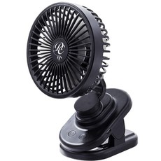 DreamCatcher 自動擺頭小夾扇，USB供電，自動擺頭，夾式風扇，迷你便攜, 夜幕黑, F