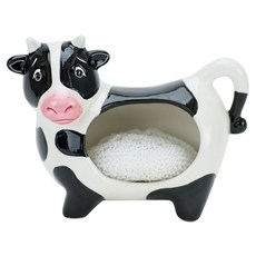 BOSTON WAREHOUSE 奶牛造型菜瓜布收納架, 1個, 牛