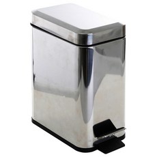 BINO 腳踏式長方形垃圾桶 5L, 1個, 不銹鋼
