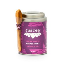 JuSTea 紫薄荷花茶罐+茶匙, 1個, 60克
