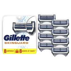 Gillette 吉列 SkinGuard紳適系列刮鬍刀頭 敏感肌適用, 1個, 8入