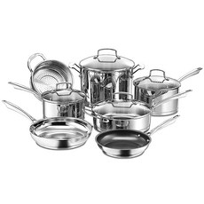 Cuisinart 美膳雅 單柄+雙耳不鏽鋼專業鍋具 7入組, 湯鍋 4入 +平底鍋 +蒸鍋 2入, 不鏽鋼