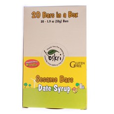 OSKRI ORGANICS 無麩質芝麻棒 椰棗糖漿口味, 20份, 53g