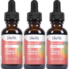 Lifeflohealth 玫瑰果護理油, 3瓶, 30ml