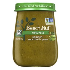 BeechNut 水果泥 113g, 1罐, 菠菜西葫蘆豌豆口味