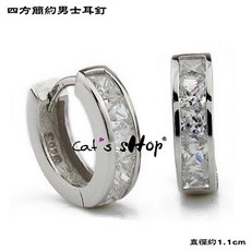 Cat's shop 四方簡約男士耳扣