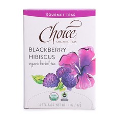 CHOICE ORGANICS 黑莓扶桑花草本茶茶包, 16件, 2克