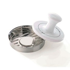 GEFU 漢堡壓肉器, 1個, 銀色+白色