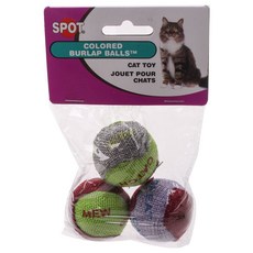 Ethical Products inc 現貨彩色粗麻布球貓玩具3件, 1個, 混色