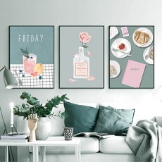 森活小飾 Lifedecor 粉色星期五掛畫 台灣製造 快速出貨 居家裝飾, C款-黑框,30*40CM