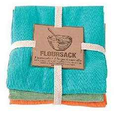 now DESIGNS 素色洗碗布組, 3片, 巴厘島藍+葉子+粉碎