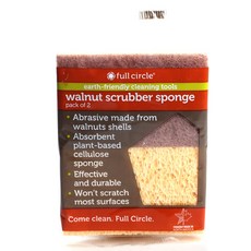 Full Circle 核桃刷洗海綿菜瓜布, 1個, 2入