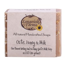 LONGVIEW FARMS 手工山羊奶皂燕麥蜂蜜和牛奶, 119g, 1個
