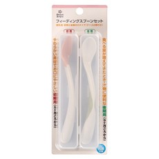 Smart Angel 西松屋 幼兒專用湯匙 2支 (附收納盒), 湯匙、收納盒, 粉紅色、白色