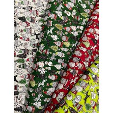 「上巧手創」日本聖誕布 插畫風 一尺價 純棉 手作材料 聖誕節, 白