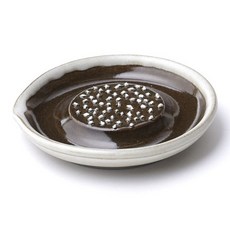 NichiNichidougu 陶瓷磨泥器 M, 1個, 白色墊子