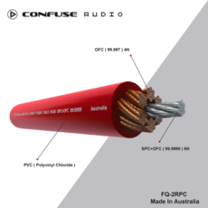 CONFUSE AUDIO 車用電源線材 2AWG汽車音響電源線 高純度無氧銅 PVC絕緣 40米, 1套