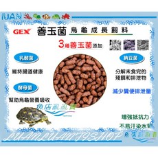GEX 善玉菌烏龜成長飼料270g (澤龜飼料) 上浮性水龜主食 乳酸菌納豆菌酵母菌三合一, 1個