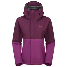 RAB Downpour Jacket 女款防風防水連帽外套 登山雨衣, 桑葚紫洋李紫, 1個