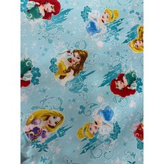 Disney 迪士尼公主系列 牛津棉布 日本製卡通布料, 詳見包裝, 詳見包裝, 水藍色＂廸士尼公主系列＂