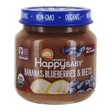 Happy BABY 果泥 113g A款, 1罐, 香蕉藍莓田菜口味