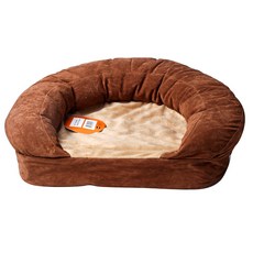 K&H PET PRODUCTS 寵物圓形坐墊, 棕色天鵝絨