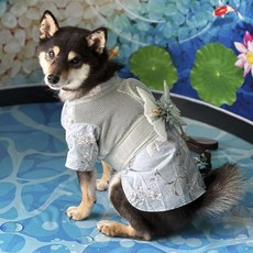 Onekosama 狗狗用透氣和服連身裙 附風扇, 1個, 藍色