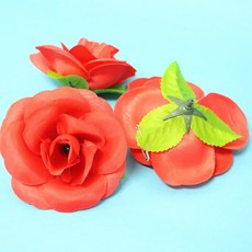 玫瑰胸花 中尼龍布玫瑰花胸花 (附別針), 玫瑰色, 1個