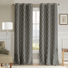 KELVIN 印花遮光窗簾 2入, 深灰色