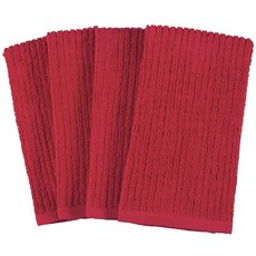 KAF HOME 酒吧暴民廚房毛巾廚房毛巾, 4入, 紅色