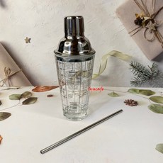 愛鴨咖啡 波斯頓 刻度 玻璃杯 調酒杯 贈送不銹鋼吸管